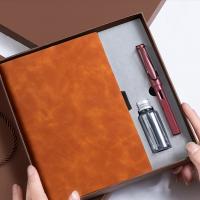 Custom Logo Soft PU Leather Notebook Gift Set Box For Business Corporate Meeting