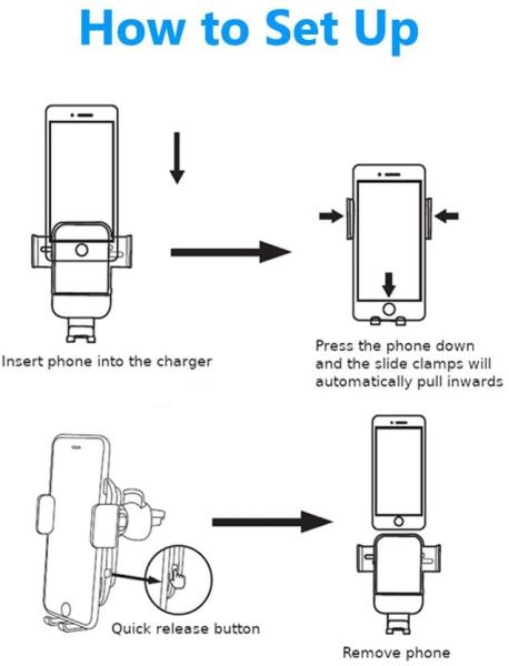 Wireless Car Charger Mount [Auto Clamping],  Windshield Dash Air Vent Phone Holder for iPhone 12 11 Pro Xs XR