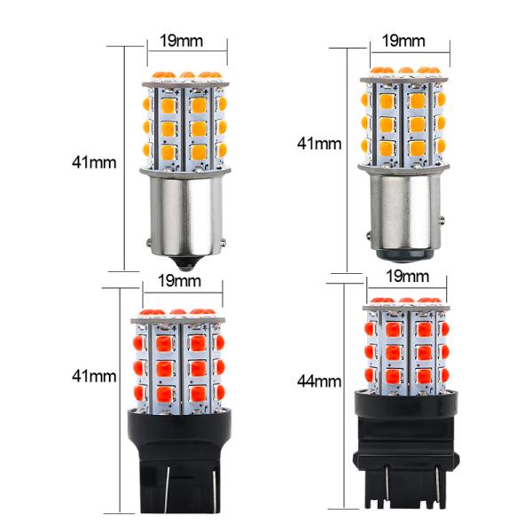 Long Lasting White LED Turn Signals For Cars 12V Aluminum Alloy Body White Yellow Red 3030 33SMD