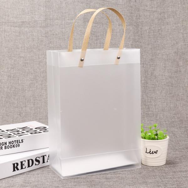 Spot Pp Plastic Handbag Custom Image Logo Bags Gifts Sealing Handle Soft Loop Handle
