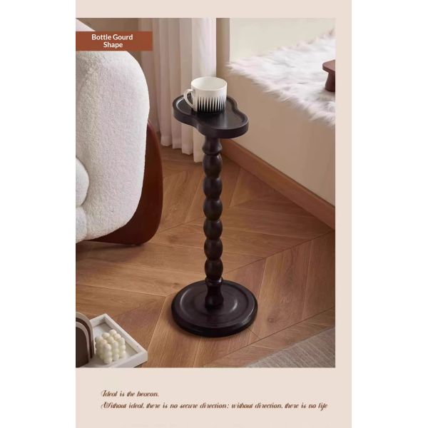Solid Wood Living Room Table Coffee Table Small Space Mobile Creative Stand Flower Rack Sofa Side Table for Home Coffee Shop