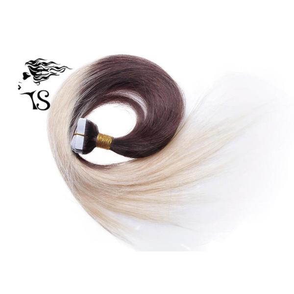 Brown Blonde Tape In Human Hair Extensions Ombre Mongolian Remy Human Hair