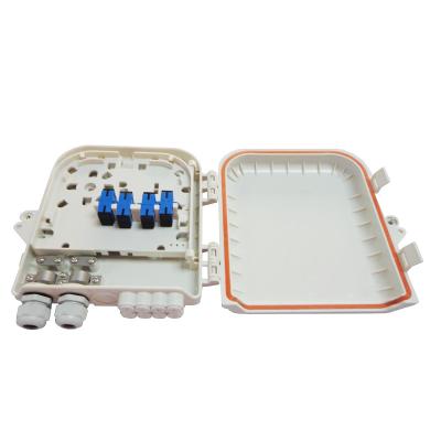 ABS 8 Port Wall Mount FTTH Distribution Box 2x4 / 2x8 PLC Splitter