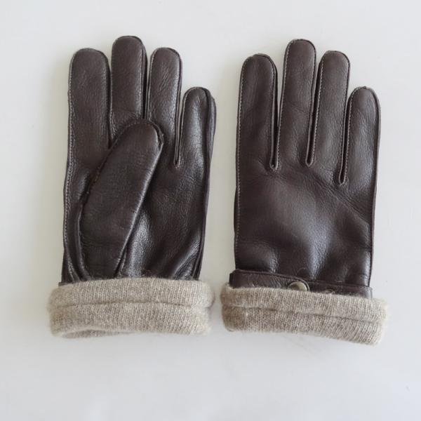 Customized Fashion Mens Leather Gloves , Classic Mens Fur Lined Leather Gloves