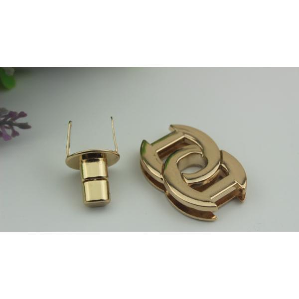 High end design brand metal light gold color bag twist turn locks