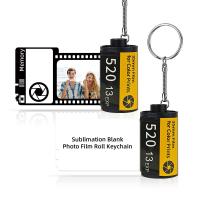 Porte-clés à sublimation DIY avec film de mémoire vierge, rouleau de film photo souvenir, porte-clés souvenir à sublimation double face
