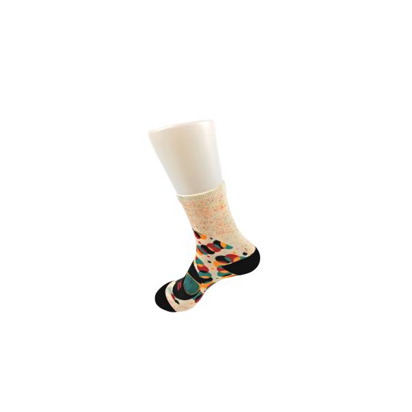 Sporty Anti - Bacterial Knitted 3D Printed Socks Unisex Adults Wearing Black