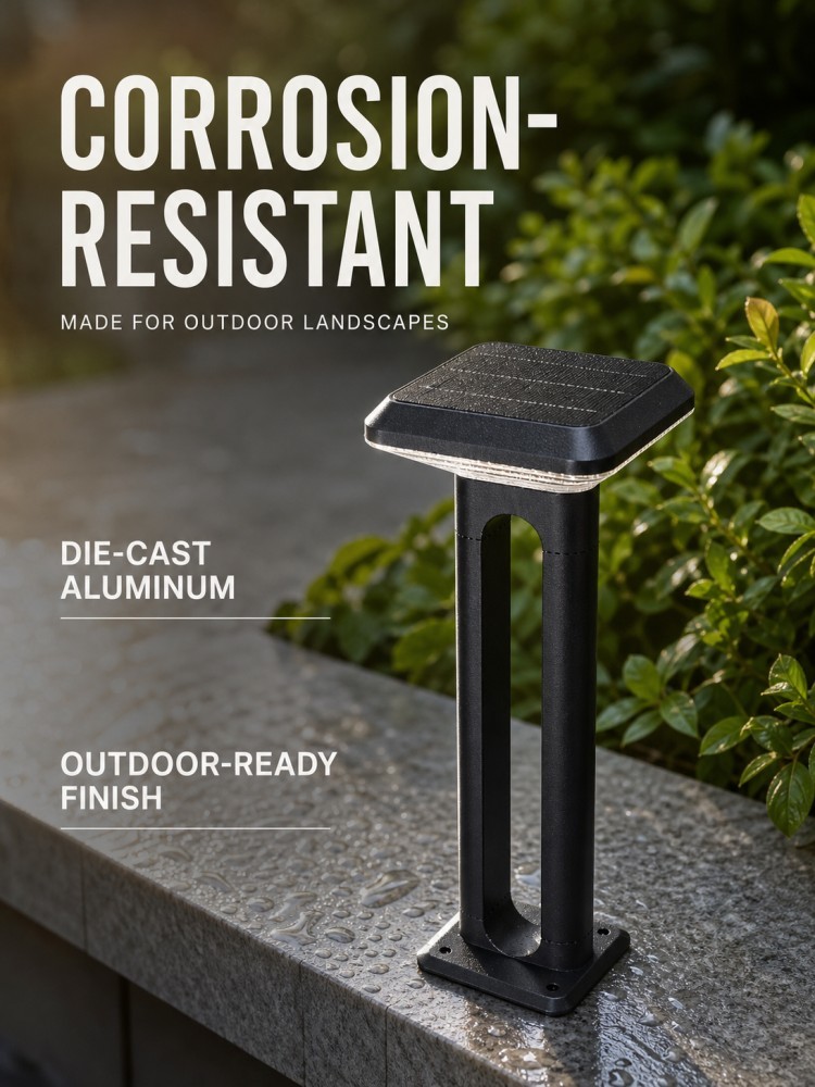 Outdoor Waterproof IP65 Solar Bollard Light LED Garden Lawn Lamp for Yard Walkway Driveway