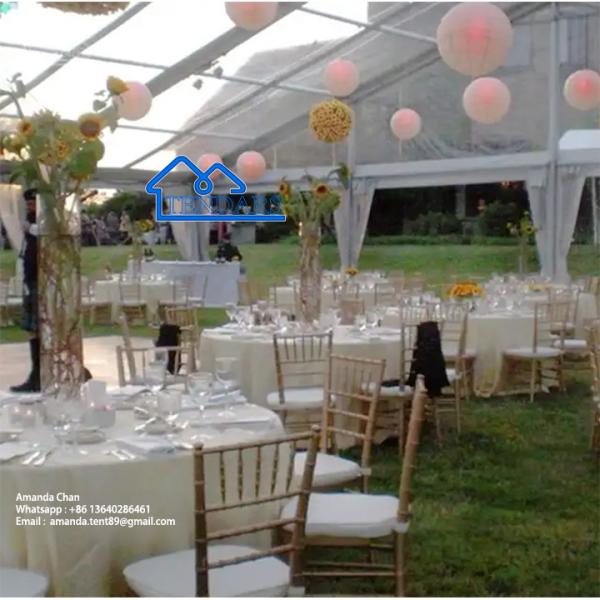 Fire-Retardant Party Marquee Tents Reinforced Alloy Frame Full Sidewall Canopy for Garden Receptions