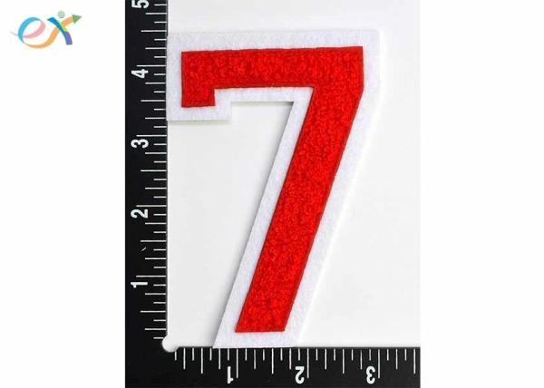 Number 0-9 Novelty Applique Red Chenille Patches Iron Or Sewing On