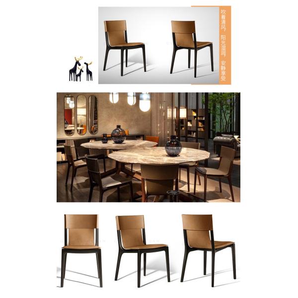 Custom Made Hotel Conference Leather Dining Chairs With Wood Legs