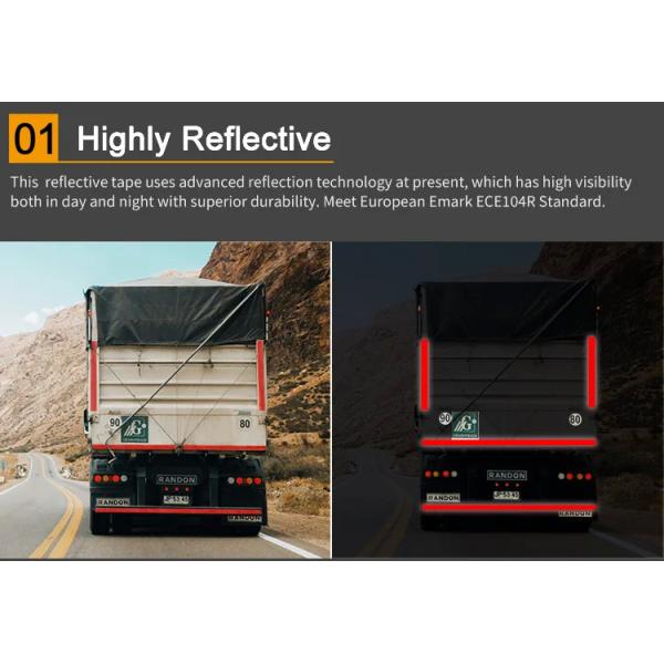 Hi Vis Клейкая отражающая лента для грузовиков Белая Желтая Красная ECE 104 R ECE-104
