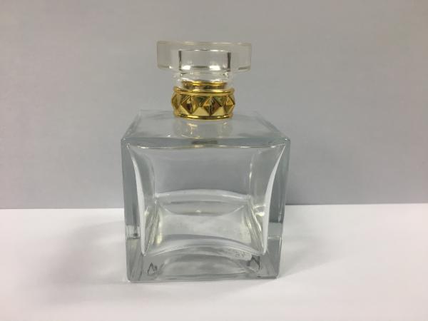 o pulverizador cosmético de vidro do quadrado 100ml engarrafa/garrafa de perfume de vidro reusável com tampão arcylic