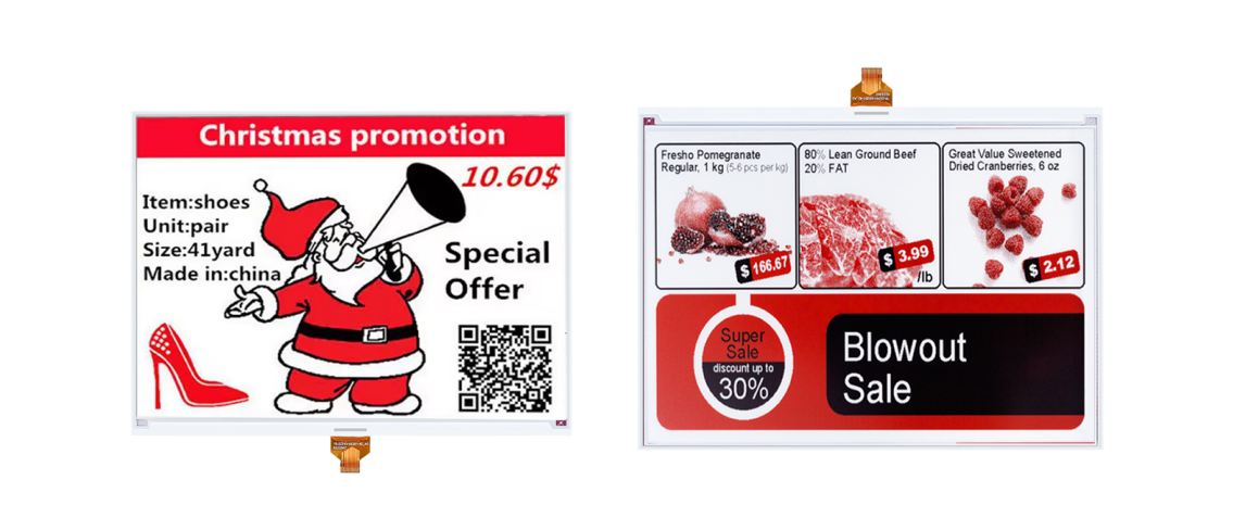 13.3 Inch E-paper Display 960*680 Resolution 24pin Low Power Consumption E-Ink Screen