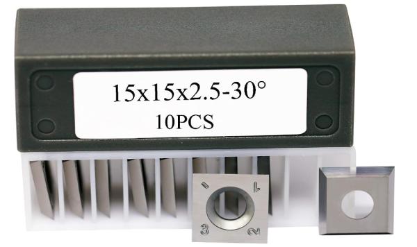 10pcs Chisel de transformação de madeira dicas de cortadores de carburo de tungstênio inserções, 15x15x2.5mm inserções de carburo quadrado cortadores com parafusos