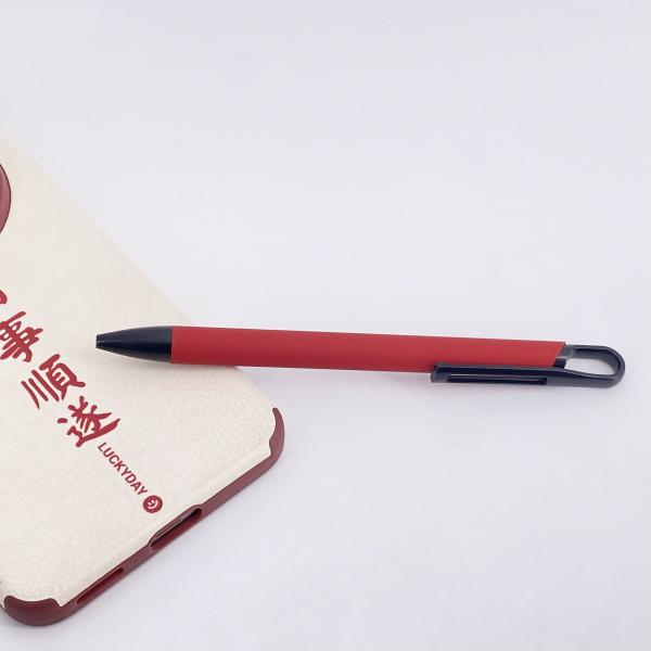 Plume à bille en caoutchouc doux de haute qualité, simple à imprimer, avec pince