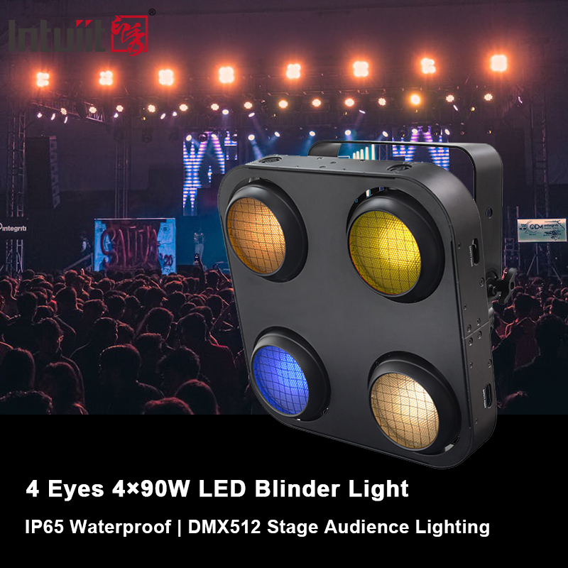 High Power LED 4*90W 4 Eyes LED Blinder Stage Light IP65 Outdoor Waterproof Amber Warm White COB Matrix Light for Concert