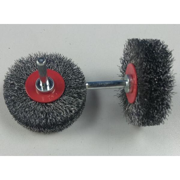 Hot Selling 63mm Diameter Mounted Crimped Steel Wheel Brush with Shank 6mm