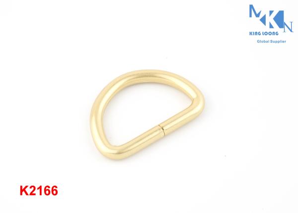 Iron Hand Polished Purse Rings Hardware , Fashion Style Brass D Ring With Clip
