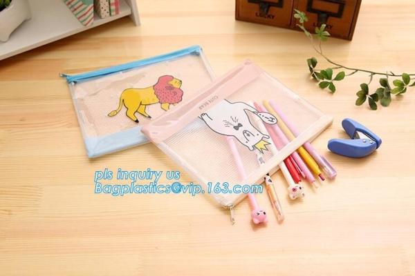 Customize Mesh PVC Pencil Bag A4 Travel Passport Pouch, Plastic k document file bag