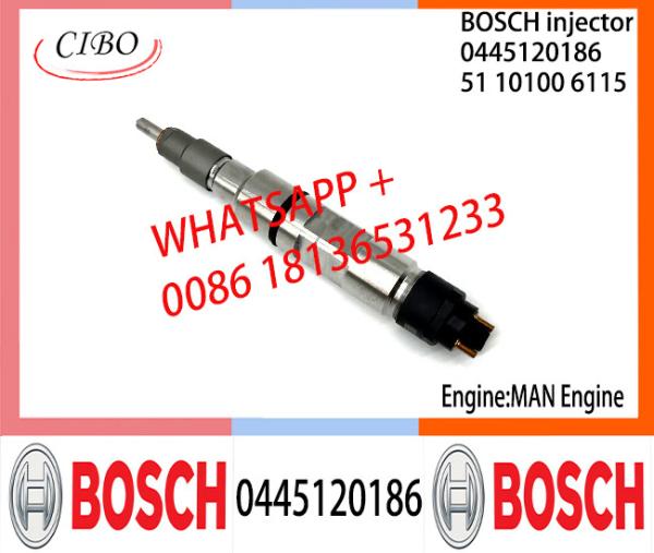 Conjunto original 0445120186 do injetor de combustível 51101006115 de BOSCH 0445120186 51101006115 para a VW do HOMEM