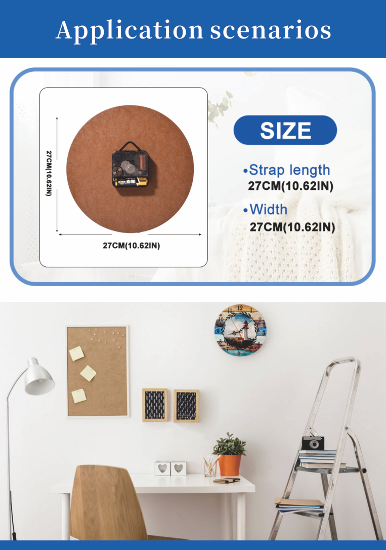 ZELOYAUT Sublimation MDF Round Clocks Blank Wooden Wall MDF Clock DIY Personalized Custom Logo Print Sublimation Blank