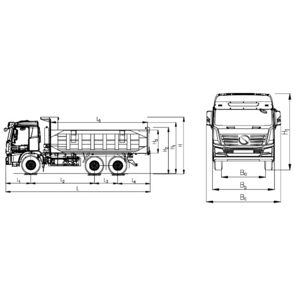 R55 Hybrid Electric Dump Trucks Max Speed 70km/h With 250kw Rated Drive Motor Power