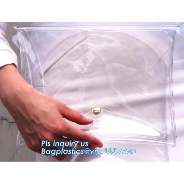 Eco-friendly Practical Waterproof Transparent Zipper Hand Bag PVC Cosmetic Clutch Bag For Gift Promotion, purse, wallet
