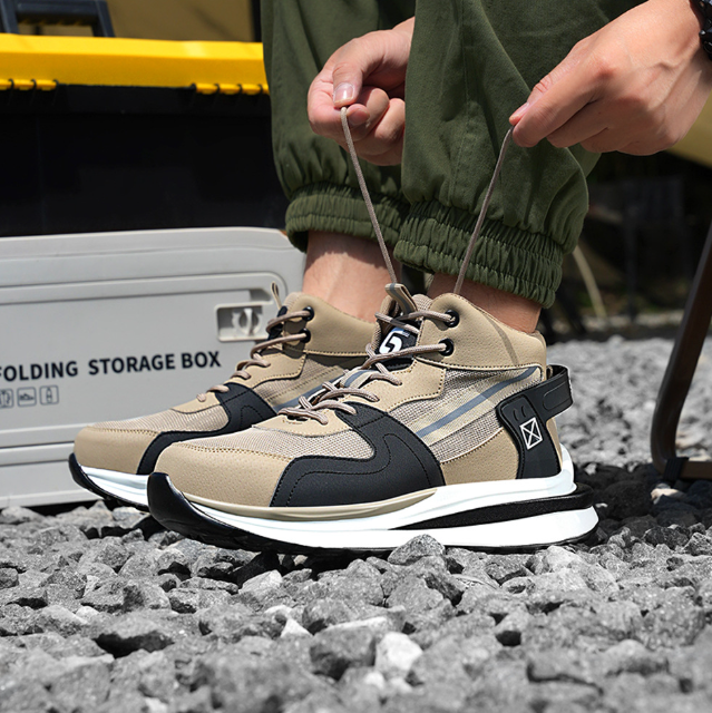 New Breathable Lightweight Work Shoes Puncture-Resistant Anti-Smash Steel Toe Safety Shoes for Men Protective Summer Cross-Border
