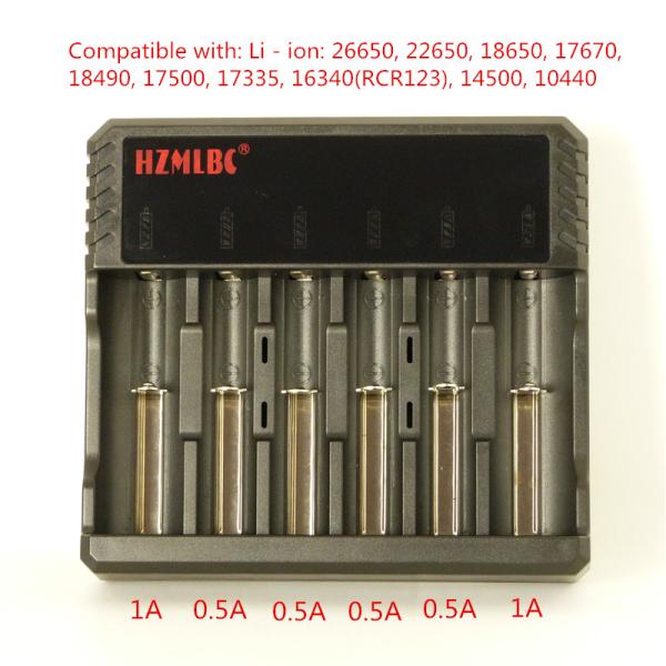 DC 12V 4A 6 Channel 3.7 V Li Ion Battery Charger Vapour Battery Charger 290g