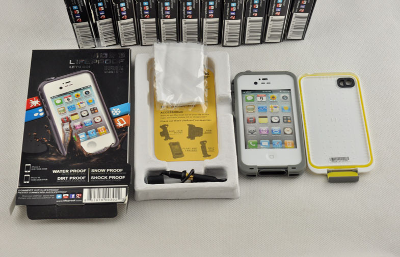 White PC Waterproof Cell Phone Case Lifeproof For Iphone 4s / 4