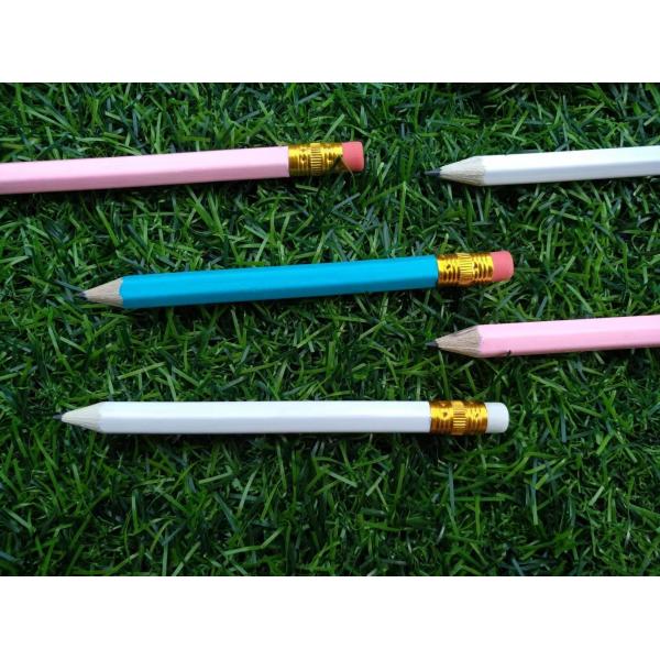 hexagon golf pencil , Hexagonal golf pencil , golf pencil , wooden pencil  eraser , wood golf pencil