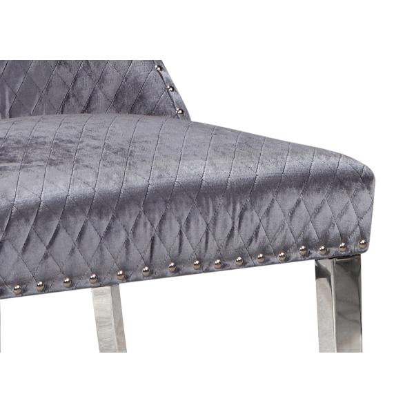 61498 GOITALIA Restaurant Mid century Modern Stainless Steel  Designer Velvet fabric Hotel Ding chair