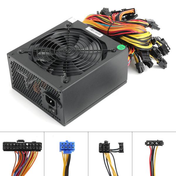 Power Supply ATX 1600W 1800W 2000W PSU 8 GPU  90 Plug PSU Machine Supports Graphics Card