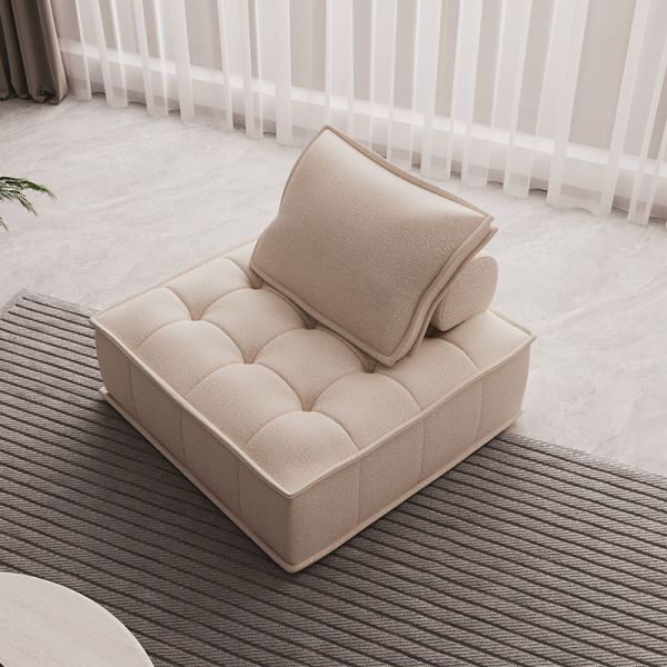 Single Seater Fabric Square Villa Vacuum Compressed Stackable Sofa Quick Rebound Without Deformation
