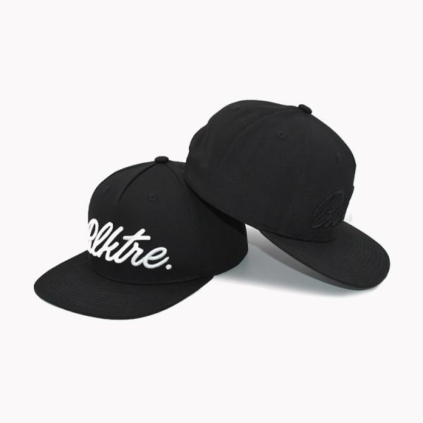 Sombreros planos del Snapback del borde de la hebilla rápida plástica negra una corona estructurada talla única