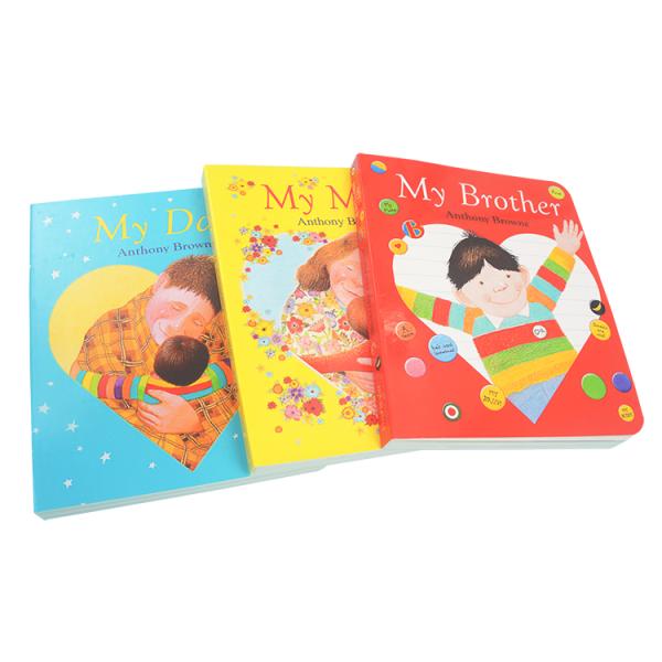 6x6inch 3pcs children's Kids Board Books 700Gsm Gloss C1S Art Paper Cover Material