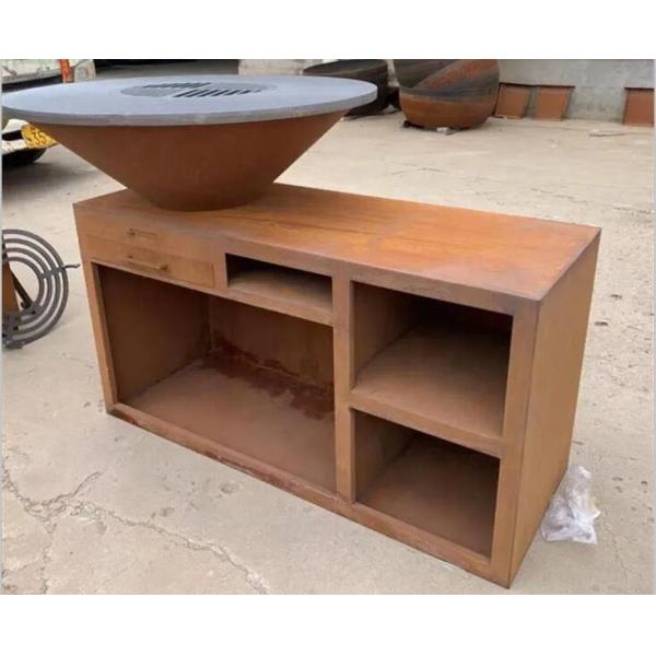 Corten Steel Fire Pit Heavy Duty Bbq Barbecue Grills For Outdoor Cooking