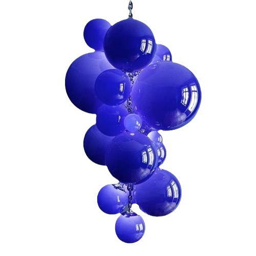 Multi Chandelier Club Glass Pendant Lamp For Italian Grape Fruit Theme Restaurant