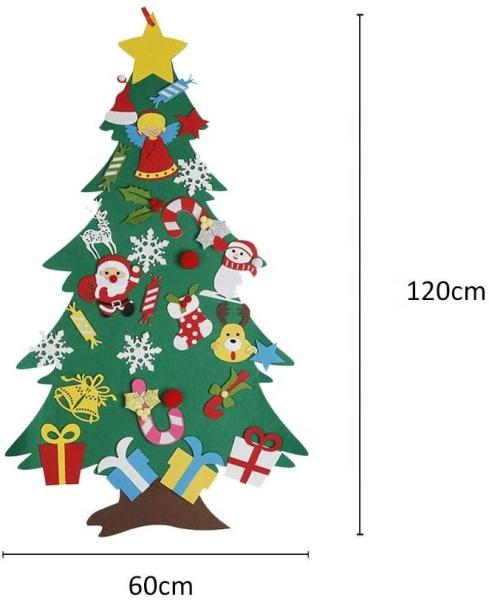 Wall Hanging Felt Christmas Tree Decoration , DIY Christmas Tree Sets With Ornaments