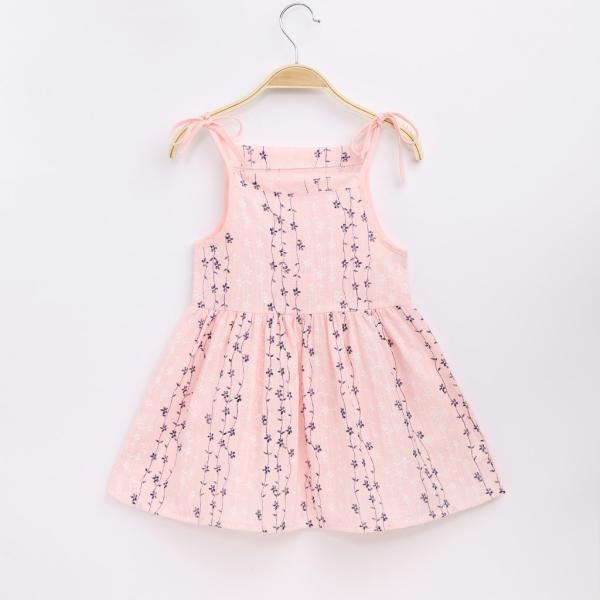 New baby girls summer children's clothing sleeveless dress linen cotton newborn children spaghetti strap dress