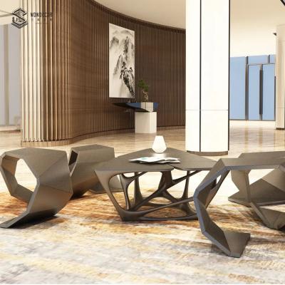 110cm Mirror Finish Metal Art Table Interior Decoration