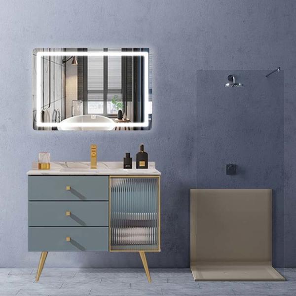 Modern Bathroom Cabinet With Mirror Waterproof  Floor Mounted