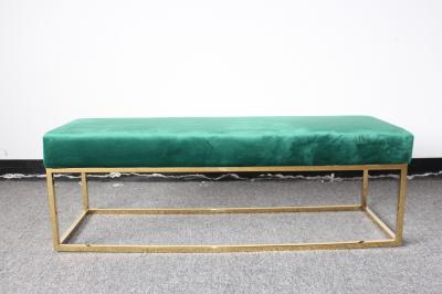 Stainless steel leg uphostered ottoman bed stool button velvet ottoman foot stool