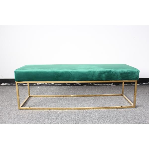 Stainless steel leg uphostered ottoman bed stool button velvet ottoman foot stool