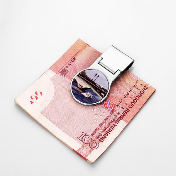 Sustentador de clips de dinero de metal en blanco de sublimación personalizada