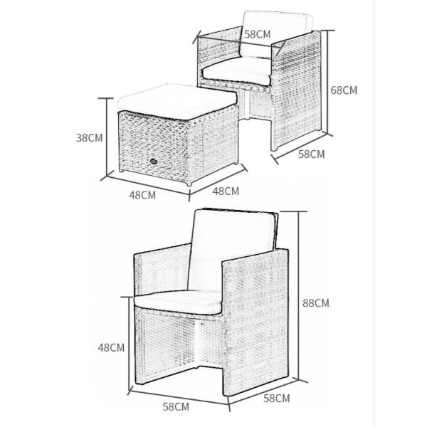 Luxury Garden Poly Rattan Handwoven Solaris High Synthetic Wicker Outdoor Furniture Set