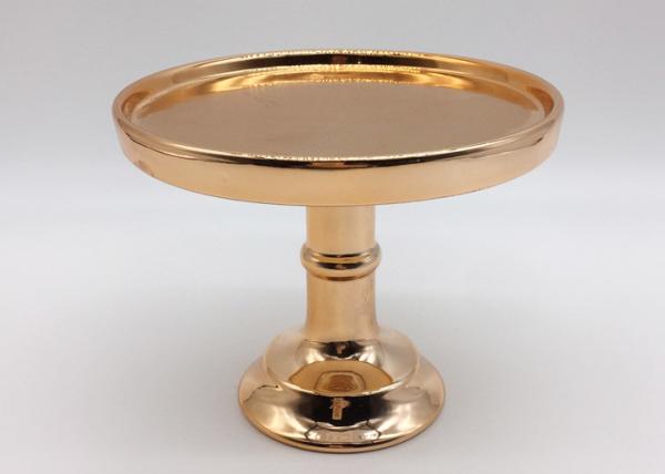 Electroplated Ceramic Cake Stand Rose Gold Color For Wedding And Party