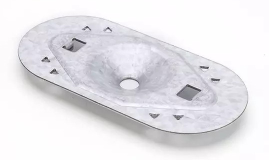 Zinc Coated Steel Oval Barbed Plate For Fix Waterproofing Membrane To Roof Decks
