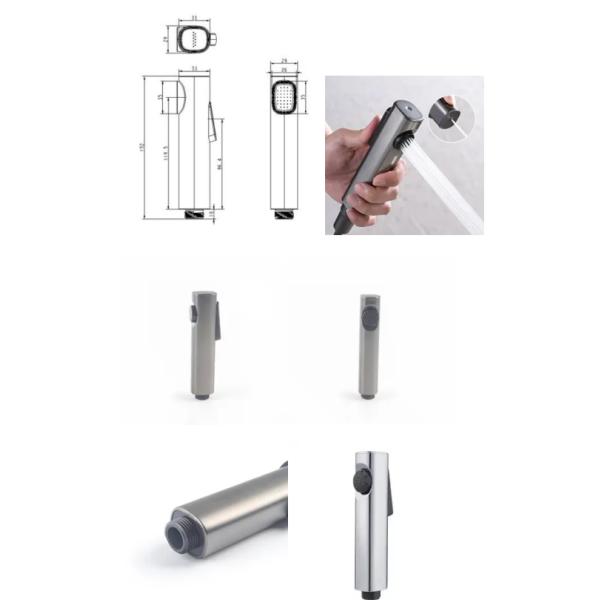 Companheiro de banheiro de plástico de duas funções Pulverizar pistola de pressão Bocal limpo Lavar corpo Lavar pistola